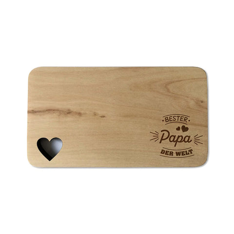 Frühstücksbrettchen mit Gravur – "Bester Papa der Welt" | Personalisiertes Geschenk für Vater, Opa oder Ehemann
