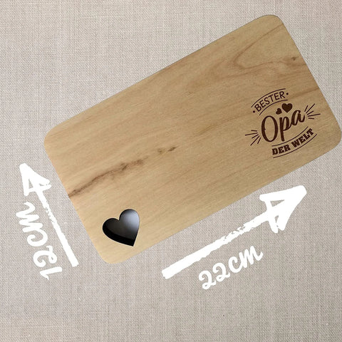 Personalisiertes Holzbrett „Bester Opa der Welt“ – Liebevolles Geschenk zum Geburtstag, Vatertag oder Weihnachten