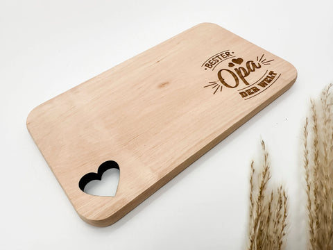 Personalisiertes Holzbrett „Bester Opa der Welt“ – Liebevolles Geschenk zum Geburtstag, Vatertag oder Weihnachten