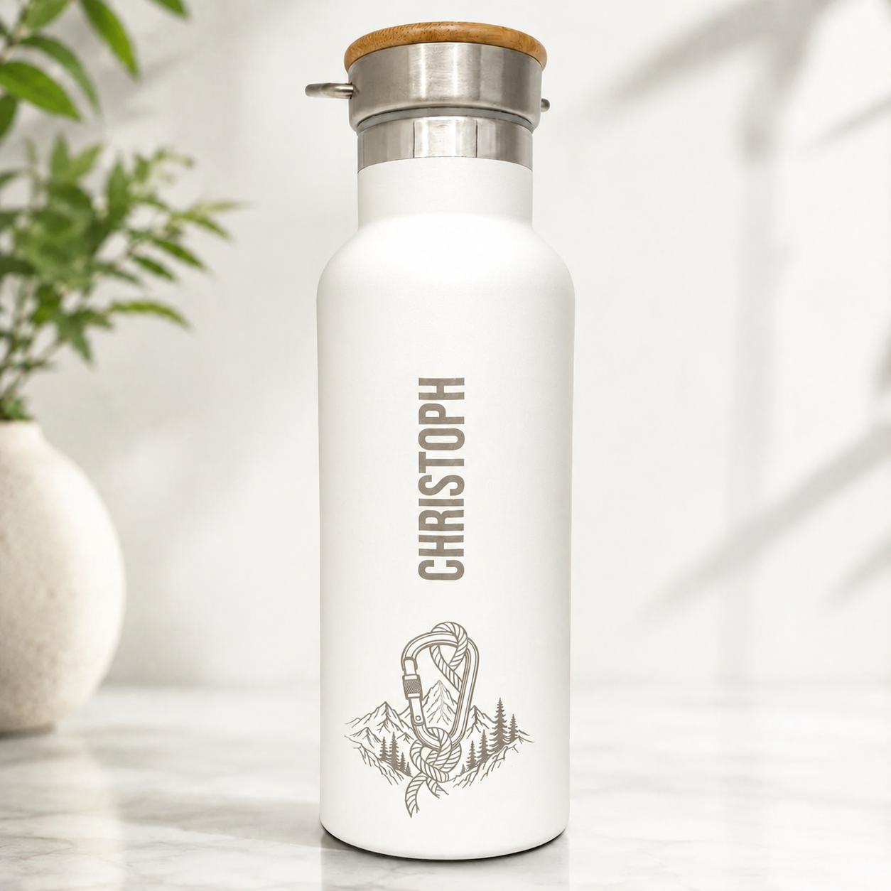 Personalisierte Thermoflasche mit Namen – Edelstahl Isolierflasche mit Gravur