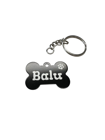 Gravierte Hundemarke Knochenform – personalisierbar, verschiedene Farben, robust & langlebig