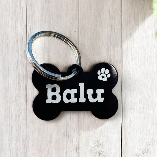 Hundemarke aus Aluminium personalisiert mit Wunschnamen und Kontakt