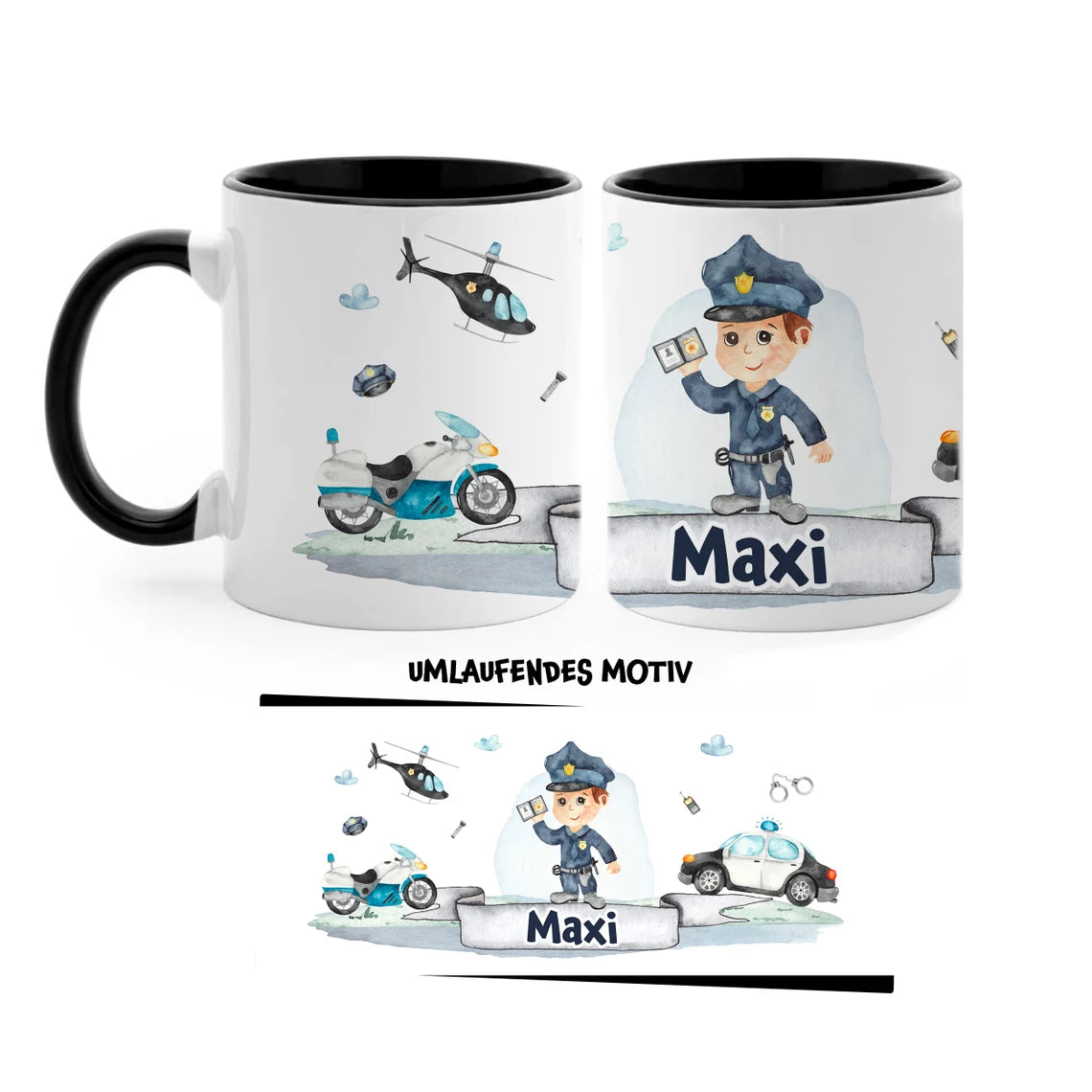 Personalisierte Polizei-Tasse mit Namen – Das perfekte Geschenk für kleine Ordnungshüter 🚓