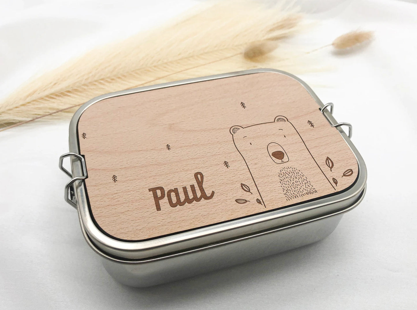 Lunchbox für Kinder personalisiert mit Namen und Motiv – Brotdose für Kita, Schule &amp; Ausflüge