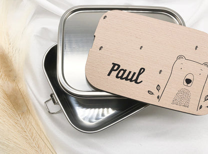 Lunchbox für Kinder personalisiert mit Namen und Motiv – Brotdose für Kita, Schule &amp; Ausflüge
