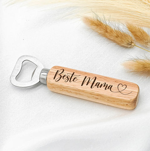 Flaschenöffner „Beste Mama“ aus Holz – Persönliches Geschenk zum Muttertag, Geburtstag oder Weihnachten