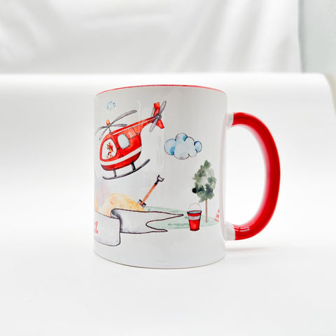 Personalisierte Feuerwehr Tasse mit Name – Geschenk für Feuerwehrmann / Feuerwehrfrau