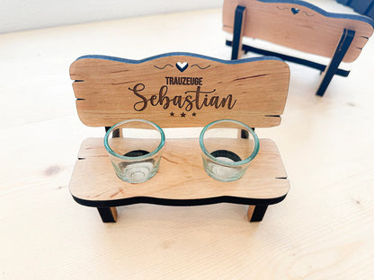 Personalisierte Schnapsbank „Trauzeuge“ mit Namen – Das besondere Geschenk zur Hochzeit