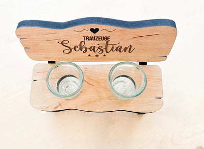 Personalisierte Schnapsbank „Trauzeuge“ mit Namen – Das besondere Geschenk zur Hochzeit