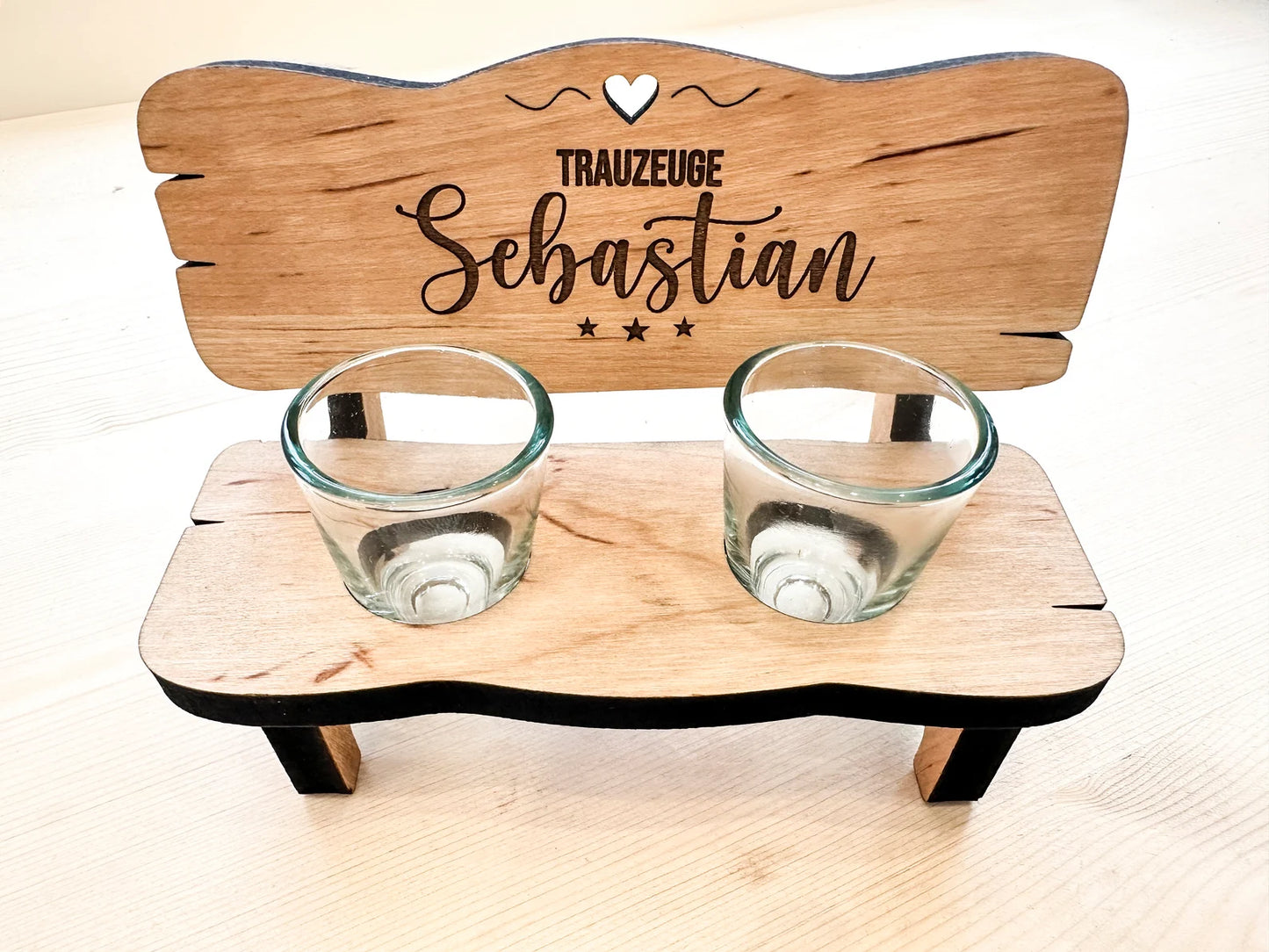 Personalisierte Schnapsbank „Trauzeuge“ mit Namen – Das besondere Geschenk zur Hochzeit
