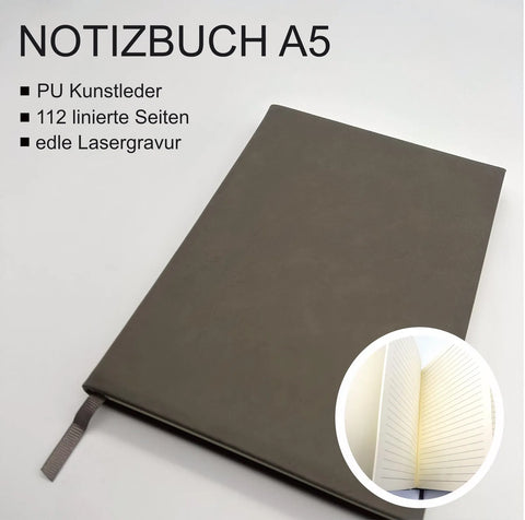 Personalisiertes Notizbuch aus Kunstleder mit Geburtsblume und Wunschname – Das perfekte Geschenk für jeden Anlass