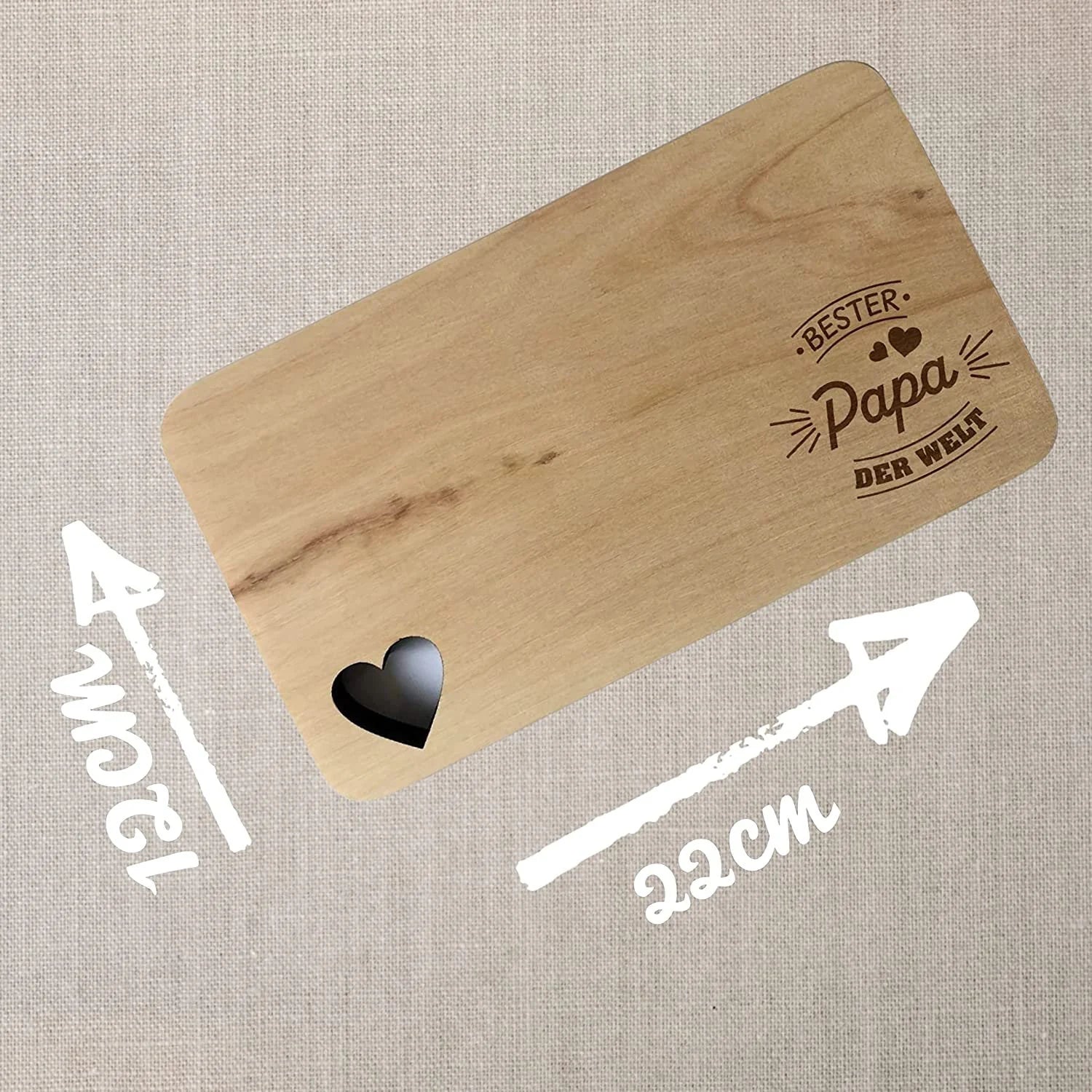 Frühstücksbrettchen mit Gravur – "Bester Papa der Welt" | Personalisiertes Geschenk für Vater, Opa oder Ehemann