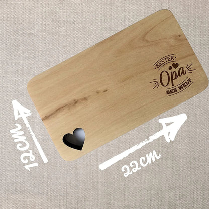 Personalisiertes Holzbrett „Bester Opa der Welt“ – Liebevolles Geschenk zum Geburtstag, Vatertag oder Weihnachten