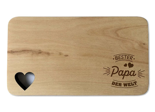 Frühstücksbrettchen mit Gravur – "Bester Papa der Welt" | Personalisiertes Geschenk für Vater, Opa oder Ehemann