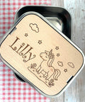 Personalisierte Brotdose Edelstahl, mit Namen, Einhorn, wasserdicht, BPA-frei, mit Trennsteg & Schneidebrett, Geschenk Kinder