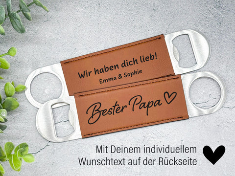 Flaschenöffner mit Gravur Bester Papa - Personalisiertes Geschenk / Geburtstag / Vatertag