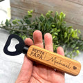 Personalisierter Flaschenöffner aus Holz für Papa mit Gravur "Bester Papa" und Namen | Geschenk für Vatertag, Geburtstag, Weihnachten