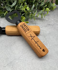 Personalisierter Flaschenöffner aus Holz mit Gravur "Patenonkel" und Namen | Geschenk für Kommunion, Taufe, Patenonkel