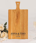 Personalisiertes Schneidebrett Eiche – Hochzeitsgeschenk mit Gravur Name & Datum – Geschenkidee Brautpaar individuell