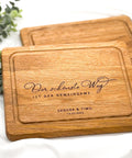 Personalisiertes Schneidebrett Eiche – Hochzeitsgeschenk mit Gravur Name & Datum – Geschenkidee Brautpaar individuell
