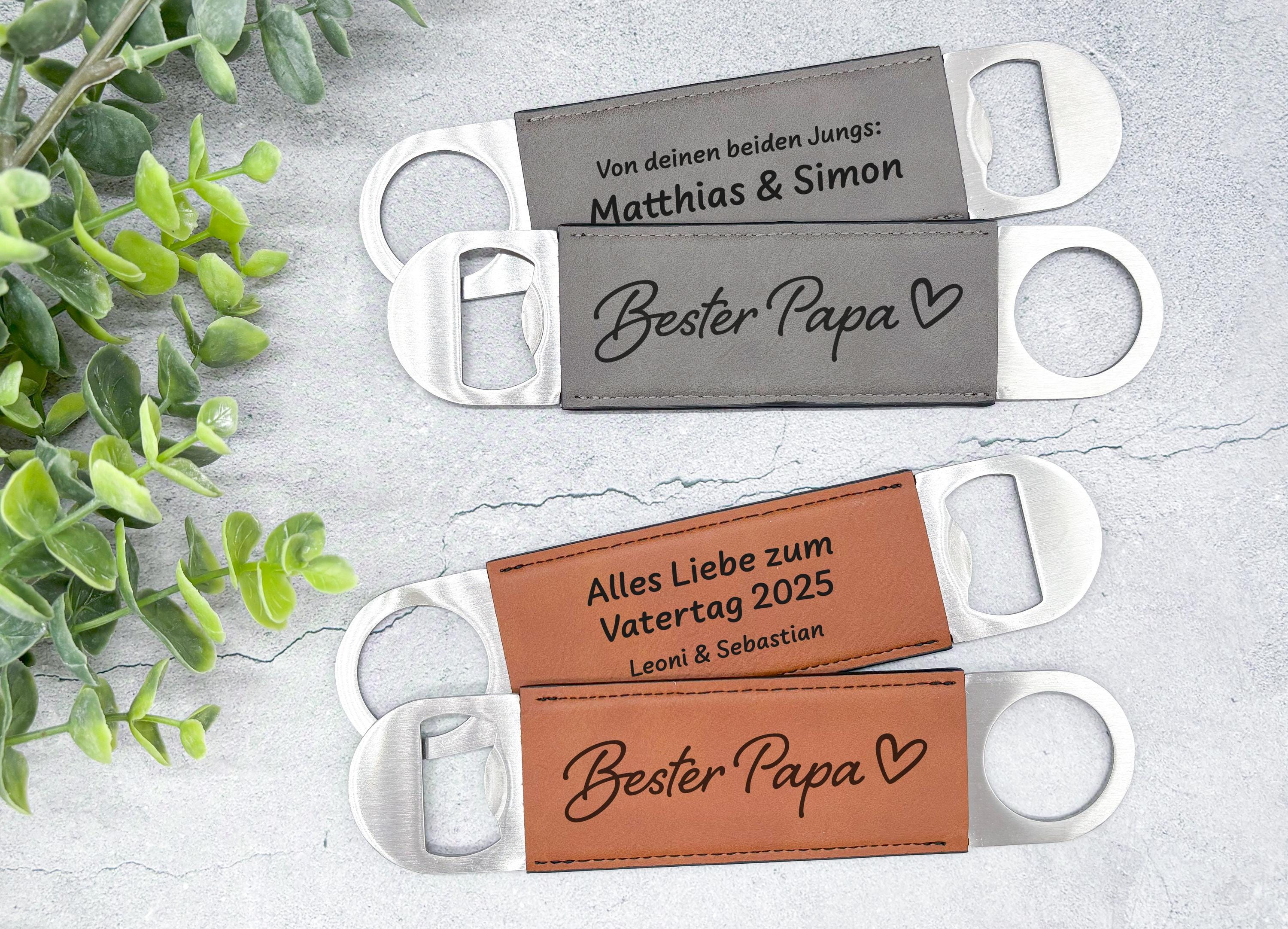 Flaschenöffner mit Gravur Bester Papa - Personalisiertes Geschenk / Geburtstag / Vatertag