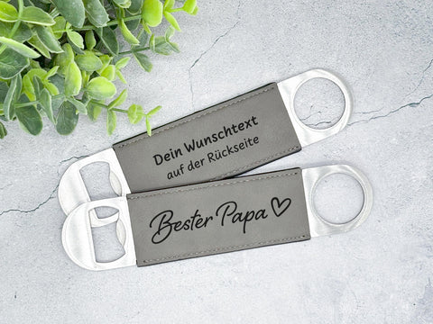 Flaschenöffner mit Gravur Bester Papa - Personalisiertes Geschenk / Geburtstag / Vatertag