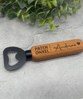 Personalisierter Flaschenöffner aus Holz mit Gravur "Patenonkel" und Namen | Geschenk für Kommunion, Taufe, Patenonkel