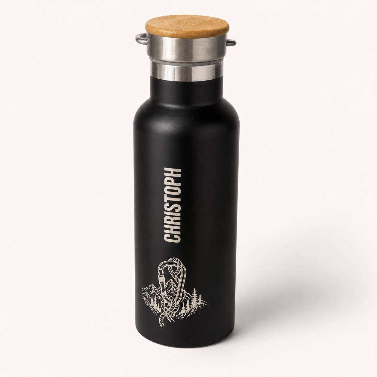 Moderne Thermosflasche graviert mit Wunschtext und persönlichem Namen