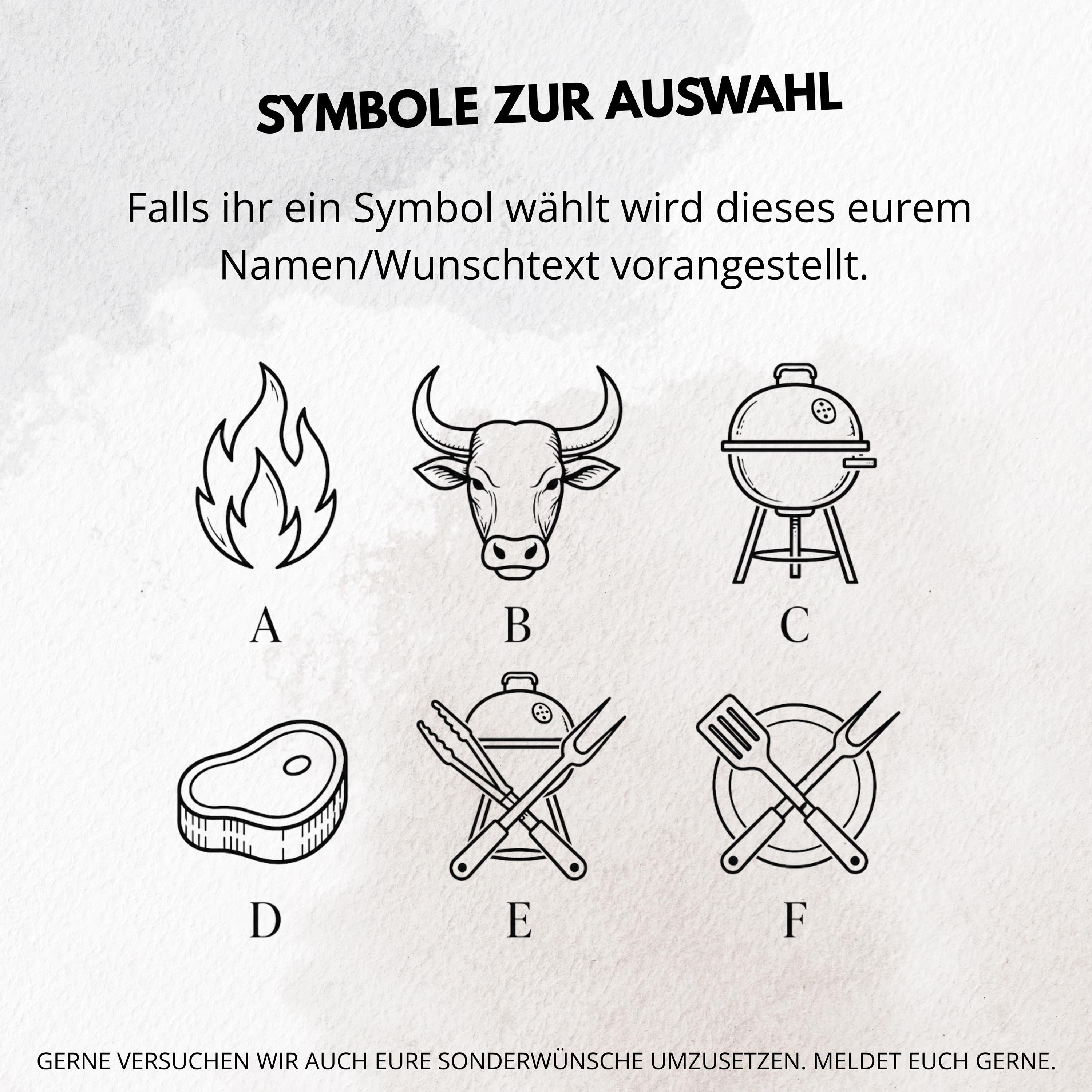 Personalisierte Grillzange mit Namen aus Edlestahl - Schwarz - 38 cm