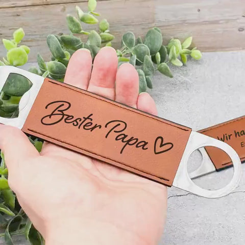 Flaschenöffner mit Gravur Bester Papa - Personalisiertes Geschenk / Geburtstag / Vatertag