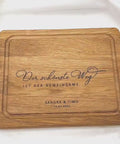 Personalisiertes Schneidebrett Eiche – Hochzeitsgeschenk mit Gravur Name & Datum – Geschenkidee Brautpaar individuell