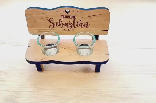 Personalisierte Schnapsbank „Trauzeuge“ mit Namen – Das besondere Geschenk zur Hochzeit