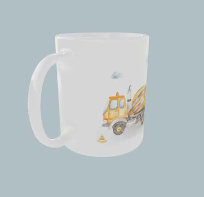 Personalisierte Bagger-Tasse mit Namen – Das perfekte Geschenk für kleine Baustellen-Fans 🚧