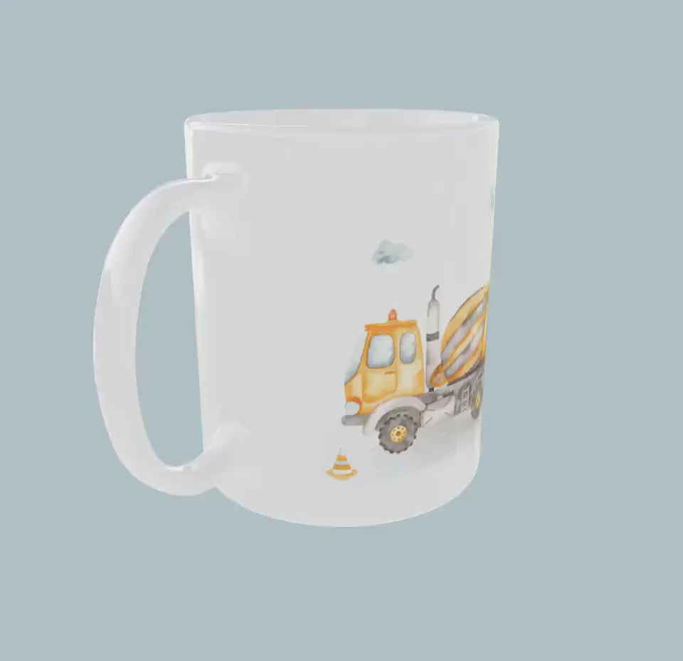 Video laden: Personalisierte Bagger-Tasse mit Namen – Das perfekte Geschenk für kleine Baustellen-Fans 🚧