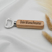 Flaschenöffner personalisiert mit Holzgriff - inkl. Namensgravur