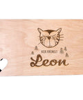 Kinder Frühstücksbrett mit Motiv und Name - Stolz aus Holz