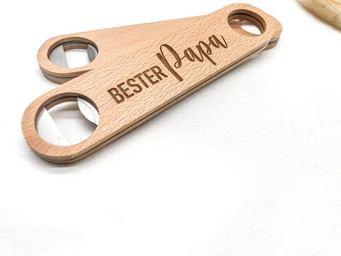 Flaschenöffner mit Gravur "Bester Papa" - Geschenk Vatertag