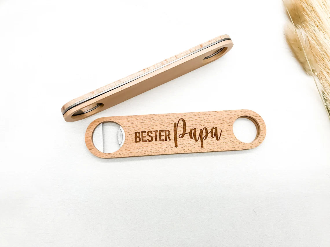 Flaschenöffner mit Gravur "Bester Papa" - Geschenk zum Vatertag