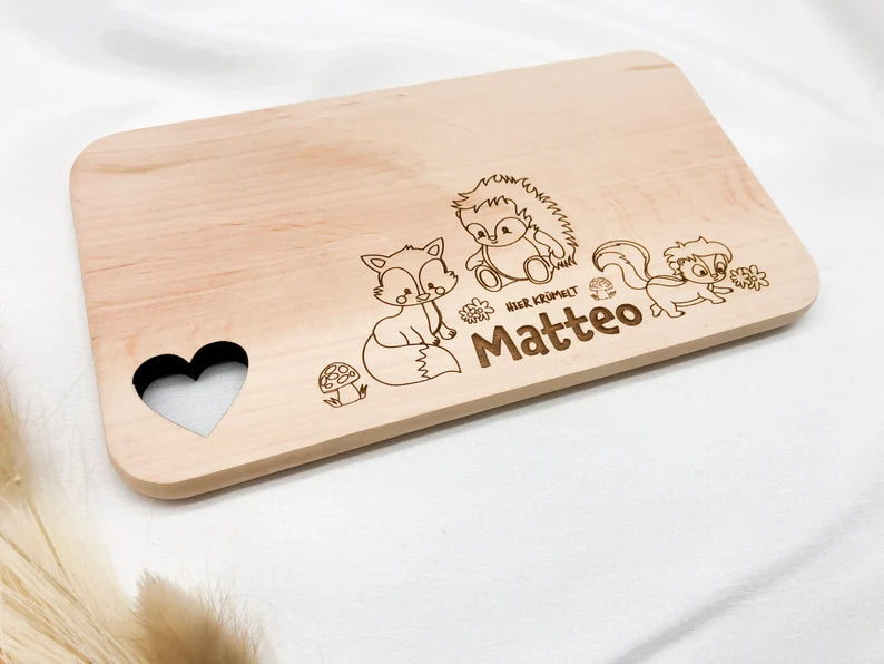 Frühstücksbrett "Waldfest" personalisiert mit Namen